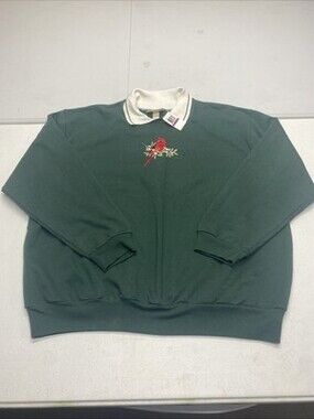 NWT Top Stitch by Morning Sun Cardinal Embroidered Sweatshirt 2X! Brand new!
